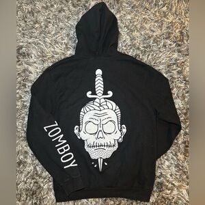 Black Zomboy Zip Up Hooded Jacket